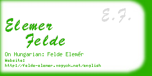 elemer felde business card