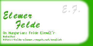 elemer felde business card